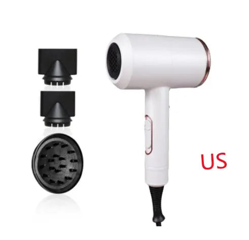 Dual voltage 2000W hotel hair dryer with 2.5 metre cable in metallic black finish