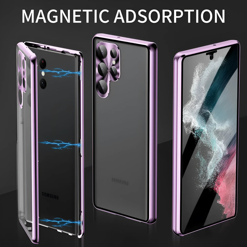 Metal magnetic phone case with mirror for Samsung Galaxy S24 Ultra in multiple colours