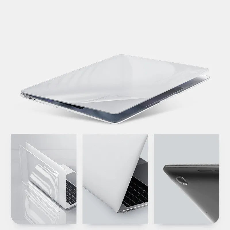 PC hard protective shell for MacBook Pro laptop in transparent and black colours