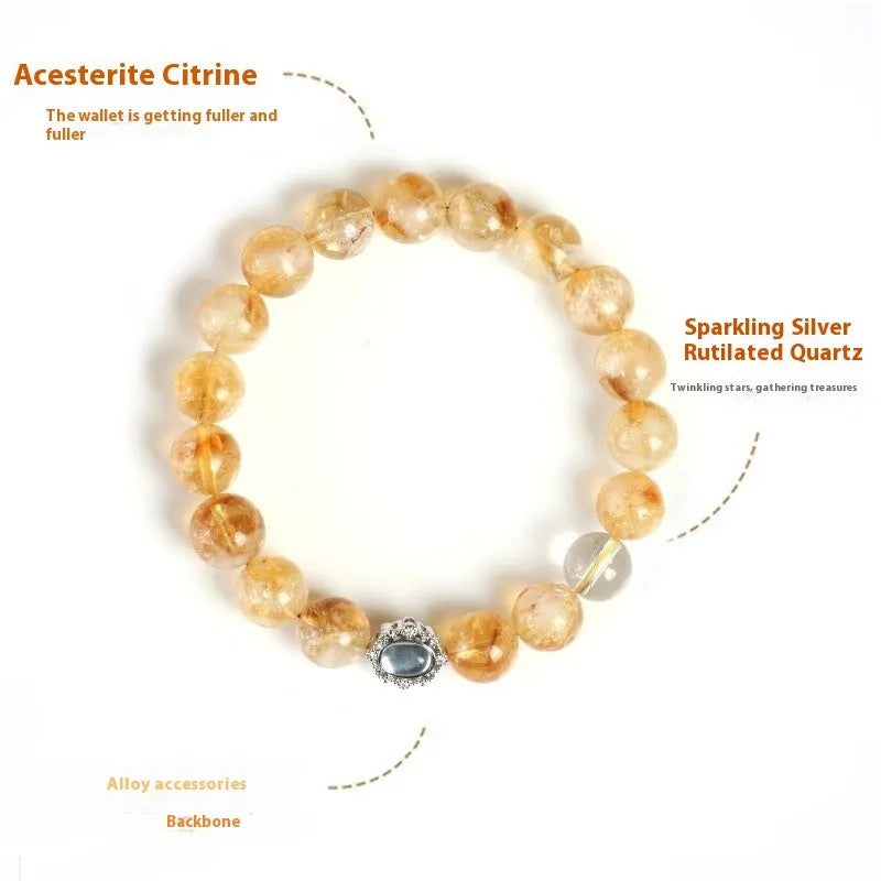 10mm geometrically-cut crystal citrine bracelet in unisex design