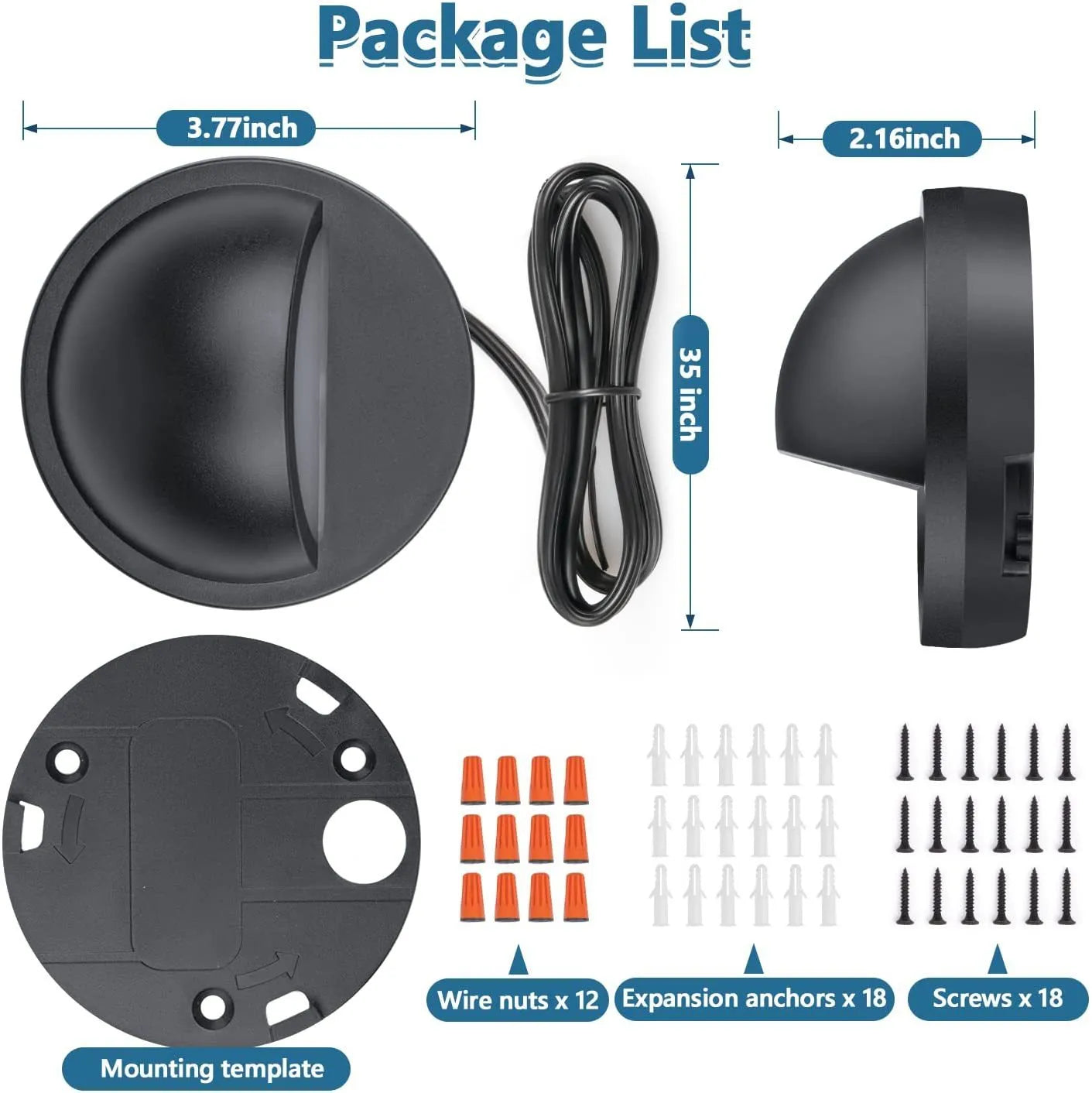 Outdoor step light with low voltage garden lighting and IP67 waterproof rating for landscape paths