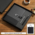 A5 leather notebook in business brown colour with wood-free paper pages and gift box packaging