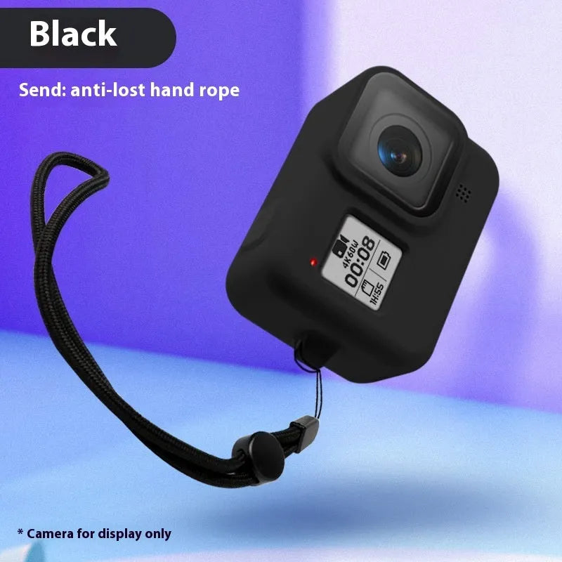 GoPro Hero8 Black silicone protective sleeve and anti-lost carrying strap accessory set in multiple colour options