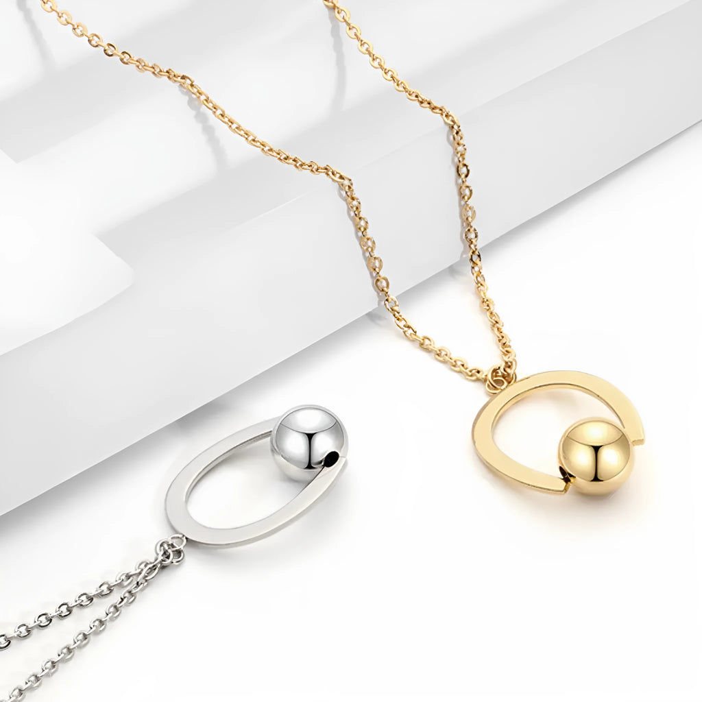 Stainless steel geometric pendant necklace with cross chain on adjustable 21-50cm length