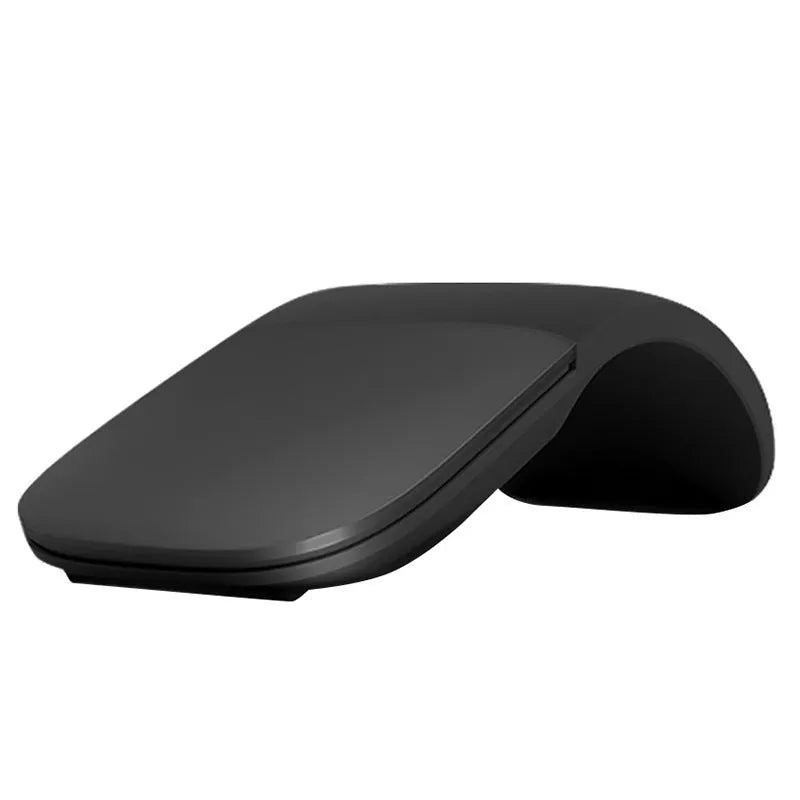 Folding Bluetooth 4.0 wireless mouse in black showing compact 131.2x55x14.5mm dimensions