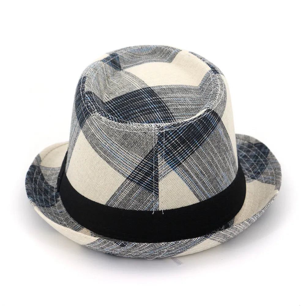 Blue polyester sun hat with bell crown design for outdoor travel sun protection