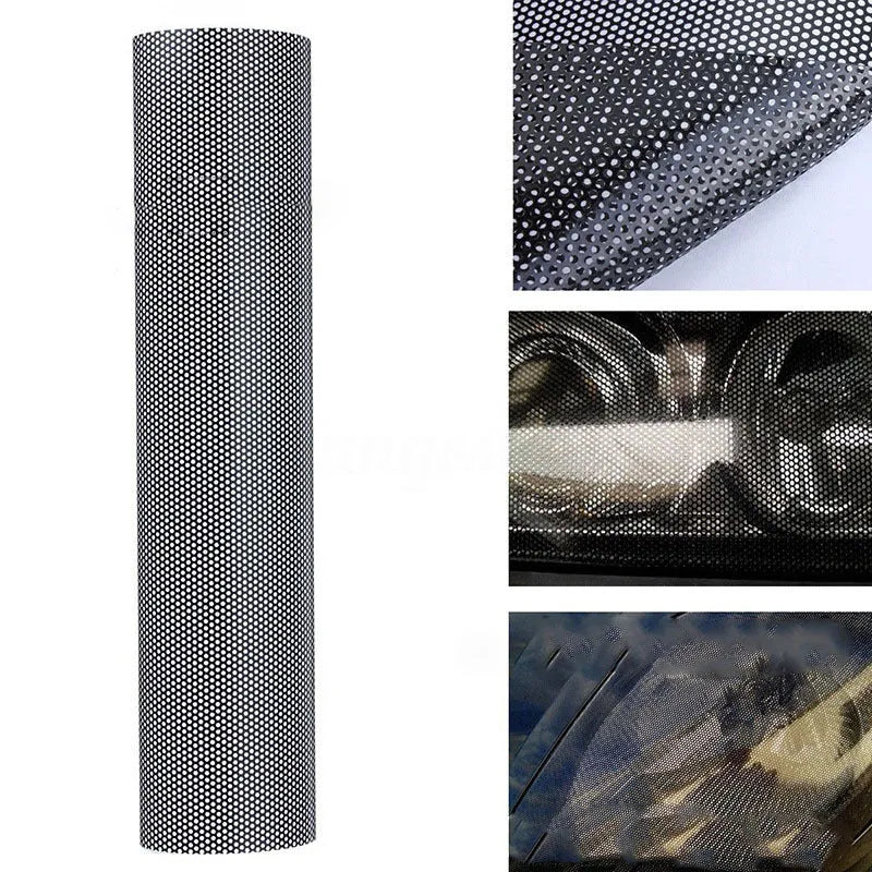 Perforated mesh automotive colour changing film roll showing 30cm width