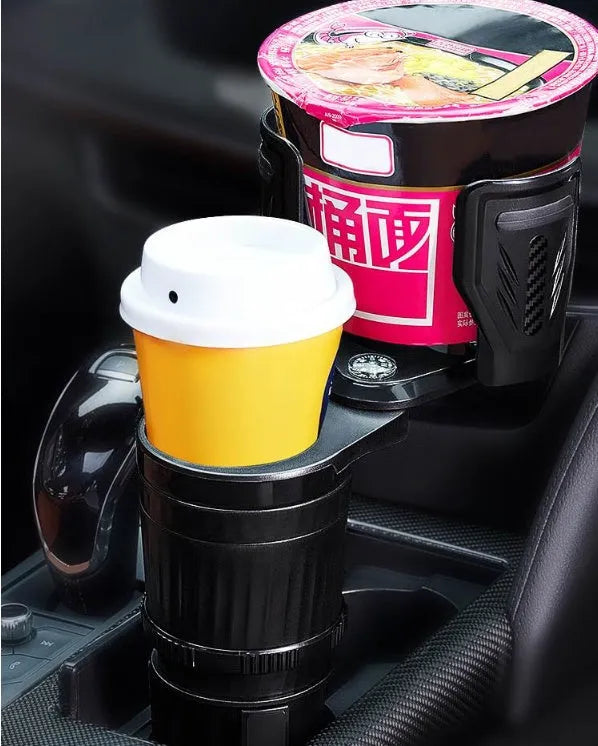 Carbon fibre black car cup holder with retractable base for one point four compass mounts.