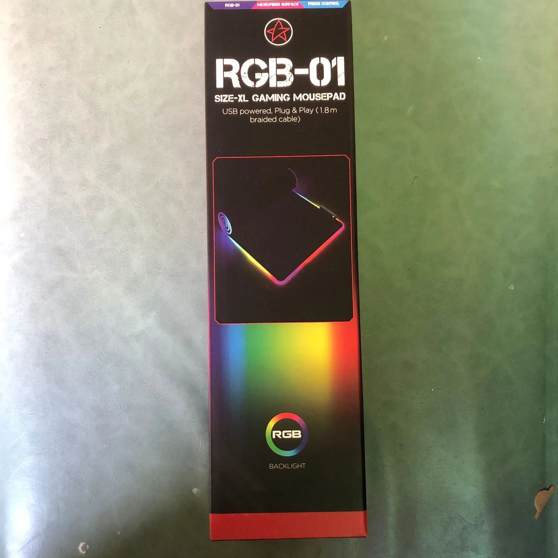 Luminous RGB mouse pad with non-slip rubber fabric base in multiple sizes