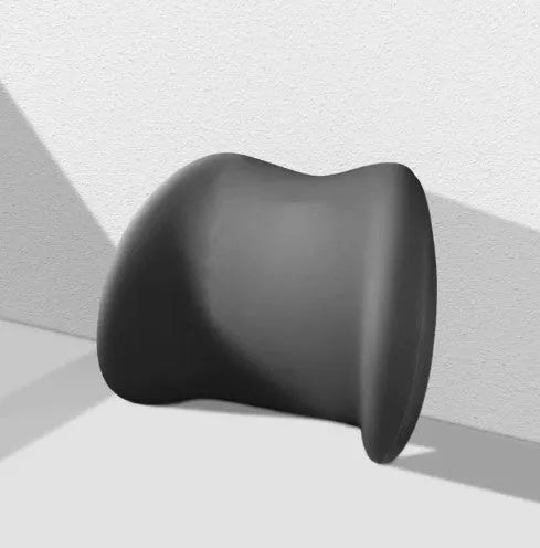 Memory cotton car headrest and waist cushion set in black, green, grey, or pink for neck and back support.