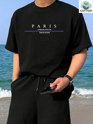 Men's loose fit pure cotton t-shirt with printed letter design in apricot colour.