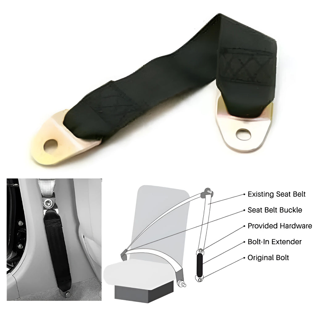 Polyester door fixing belt with metal screws and nuts for universal door latching and stopping.