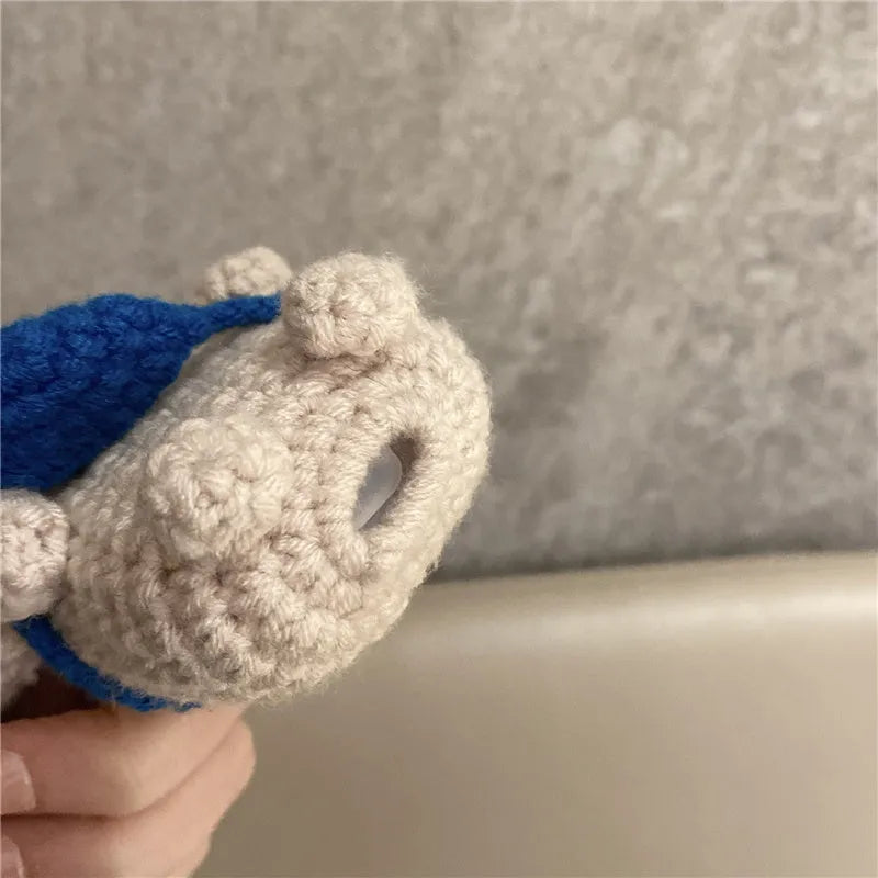 Handmade knitted koala bear backpack design protective case for Apple AirPods wireless earbuds