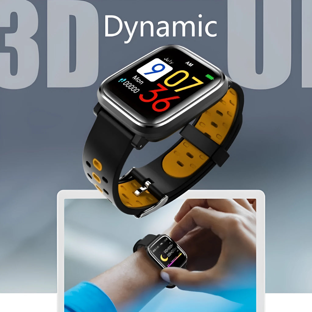 Q58 smart bracelet with 1.3-inch touch screen and silicone strap in gray