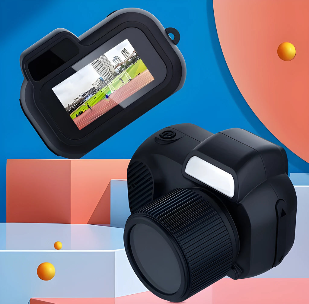 Black Y3000 HD outdoor sports camera with display screen shown next to memory card options
