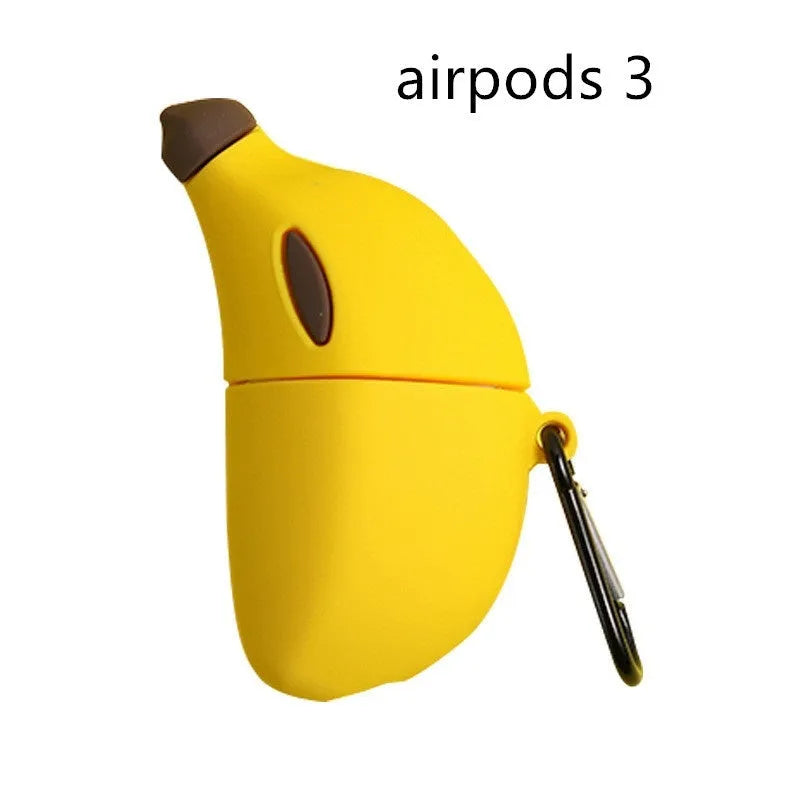 Yellow banana design silicone protective case for Apple AirPods Pro wireless headphones