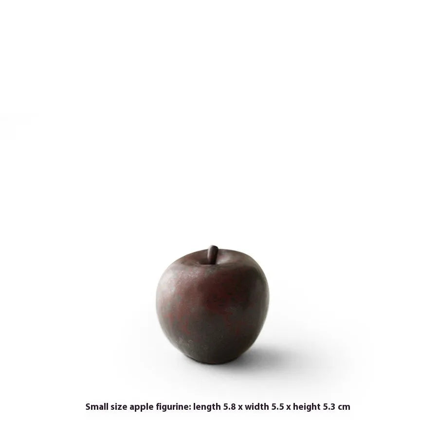 Ceramic simulated apple ornament in retro Chinese style for desktop decoration
