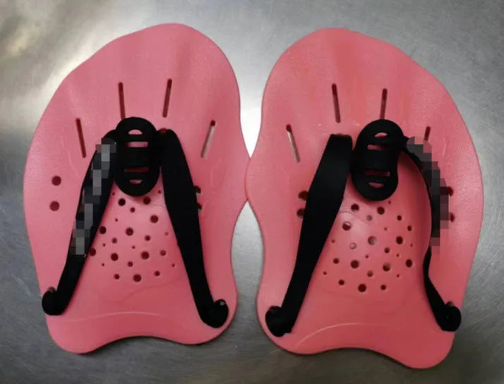 Swimming paddle training aids for freestyle stroke with webbed design in multiple colours