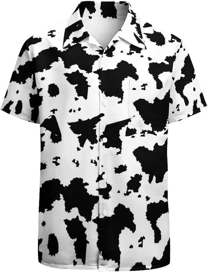 Men's slim fit camouflage pattern short sleeve casual shirt in cardigan style.