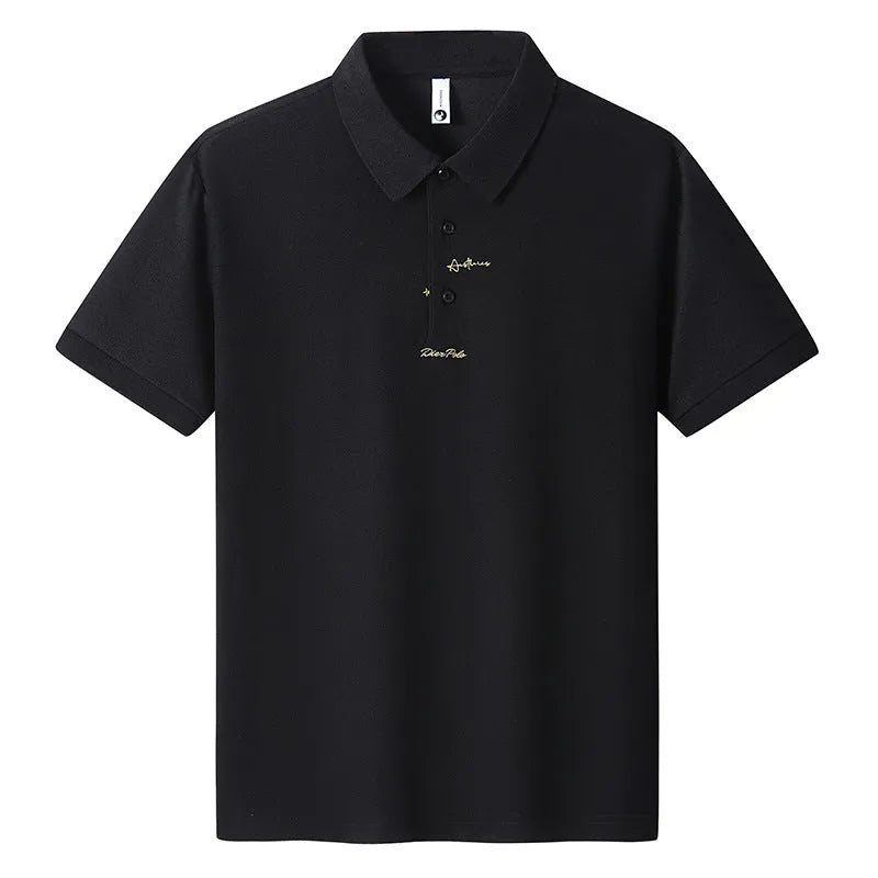 Men's loose fit cotton T-shirt with a large letter pattern print on the front, shown in multiple colour options.