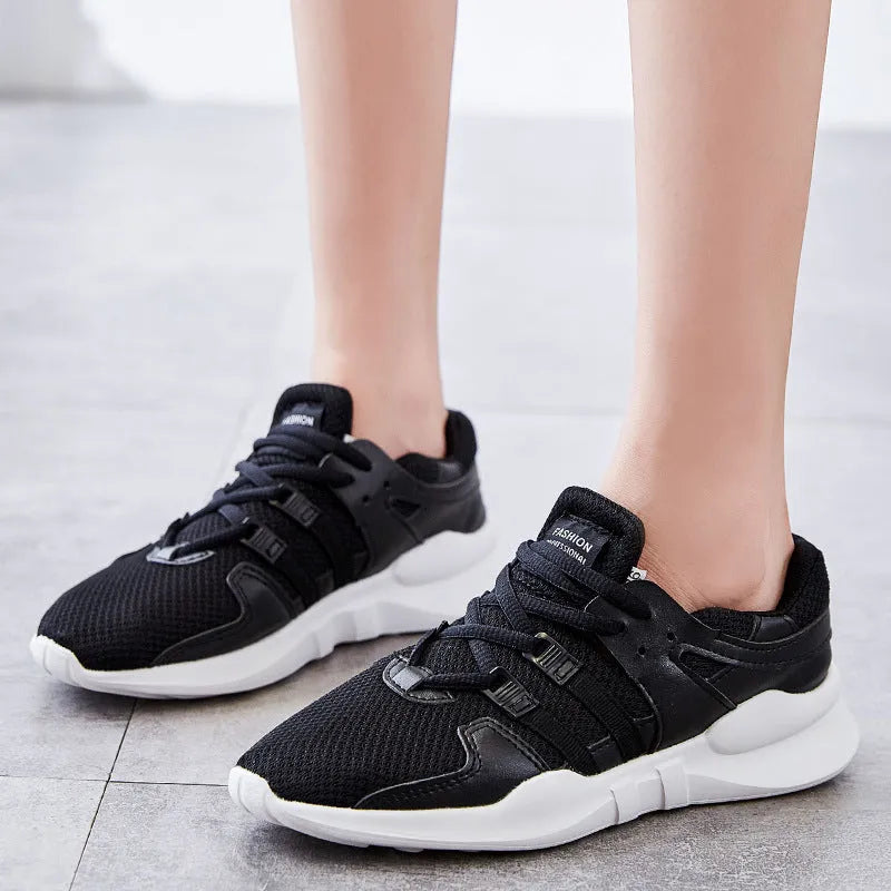 Breathable mesh sneaker with hollow-out design and a flat EVA sole, shown in a light colour on a neutral background.
