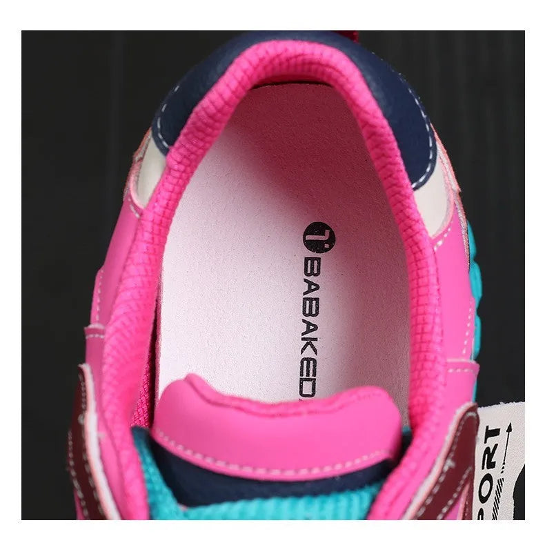 Women's thick-soled leather sports casual shoes in silver colour with round toe and lace-up front.