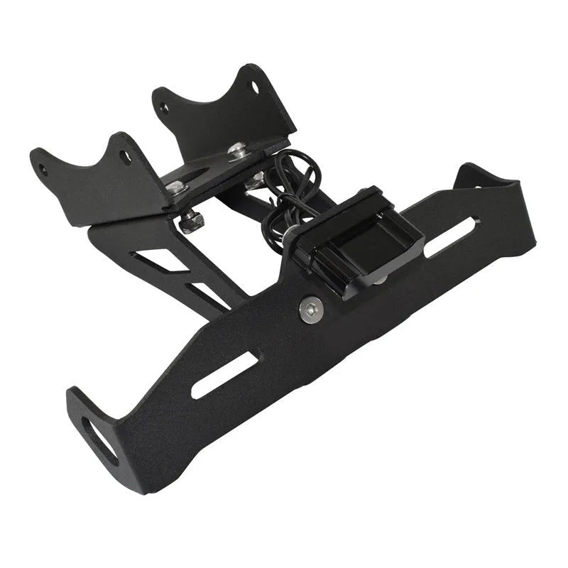 Black aluminium alloy rear licence plate bracket for Honda motorcycles on short tail modifications