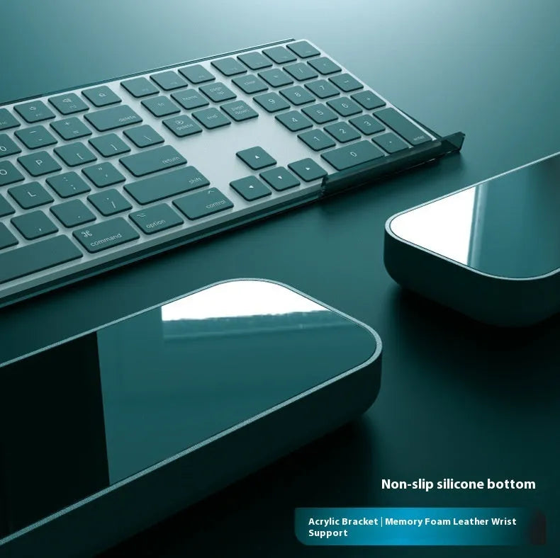 Double sided memory foam wrist pad with anti-slip resin base in multiple colour options