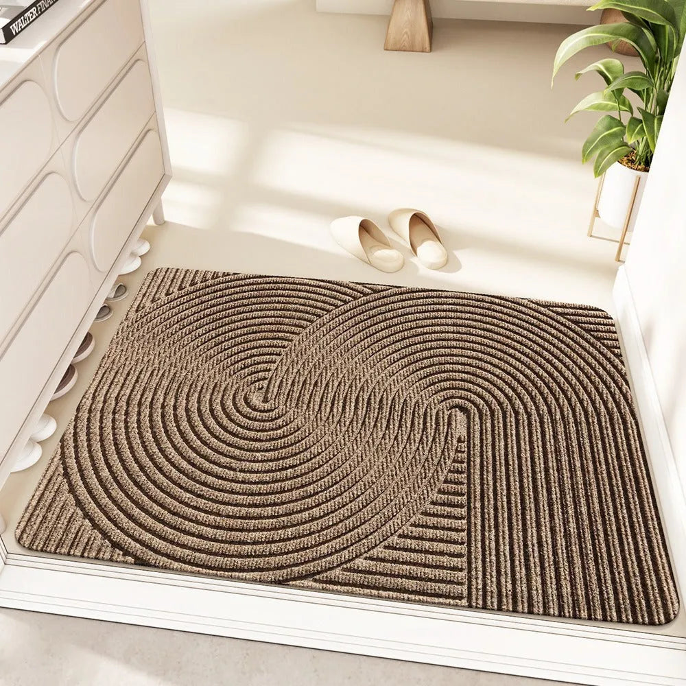 Silk ring entrance carpet with cartoon anime pattern in alien shape, 60x90cm with wire ring