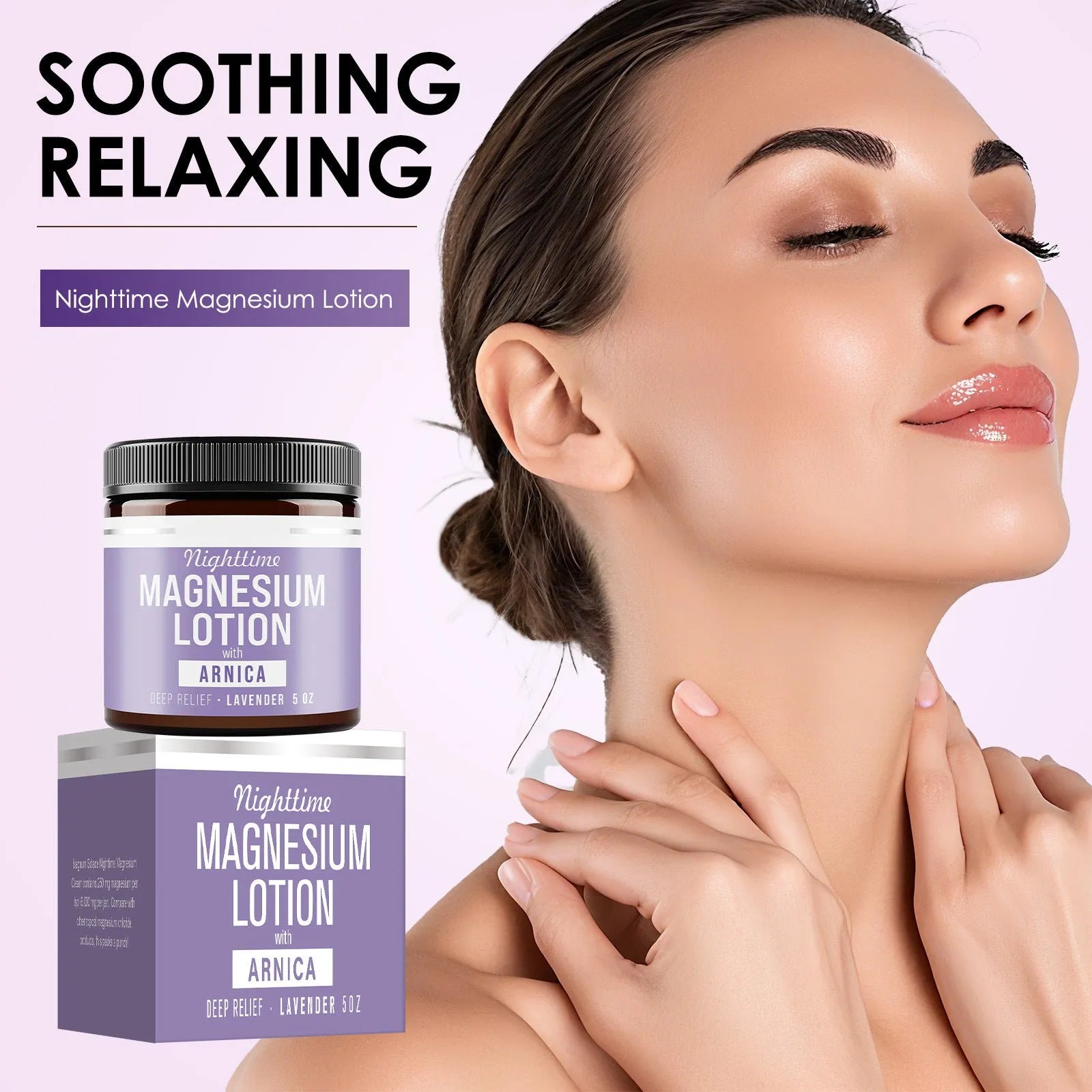 150ml magnesium body butter cream jar measuring 7.1cm by 7.1cm by 6.0cm