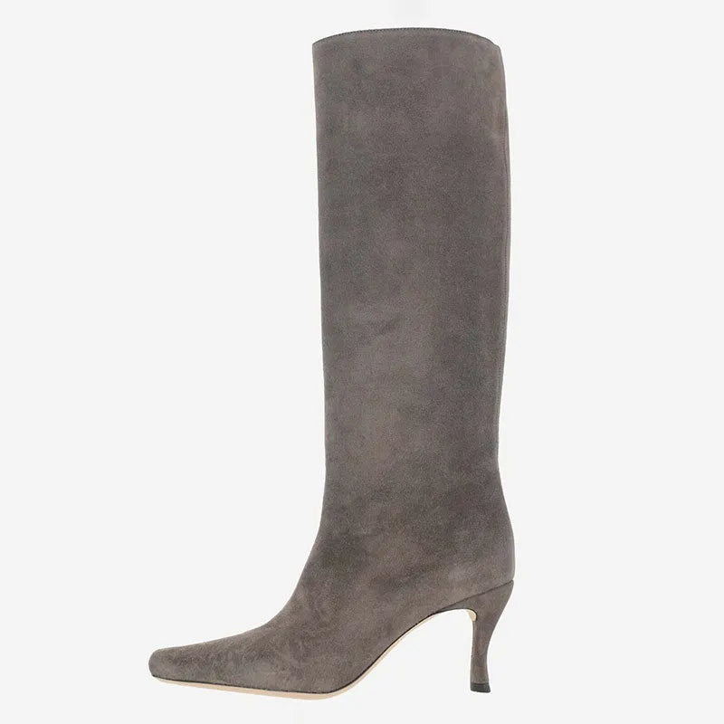 Women's square toe cowboy boots in microfiber, shown in multiple colour options.