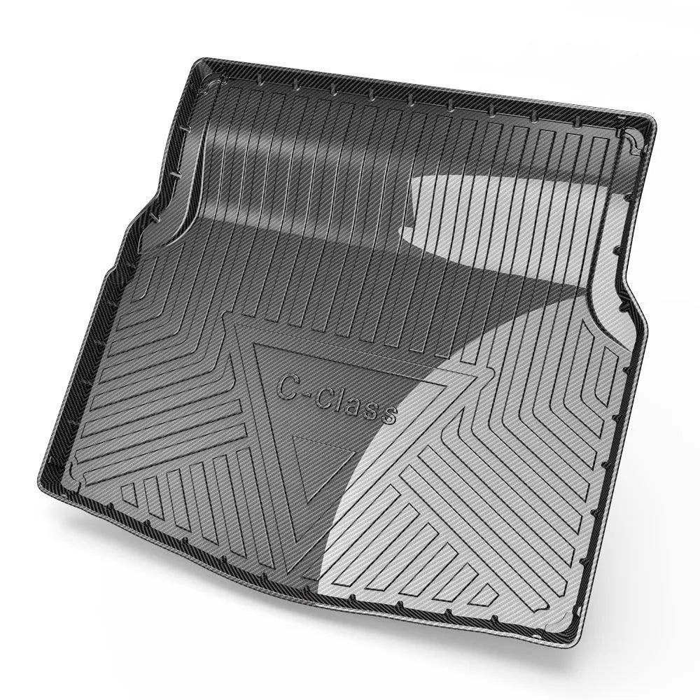 Black carbon fibre pattern TPE trunk pad for car boot protection