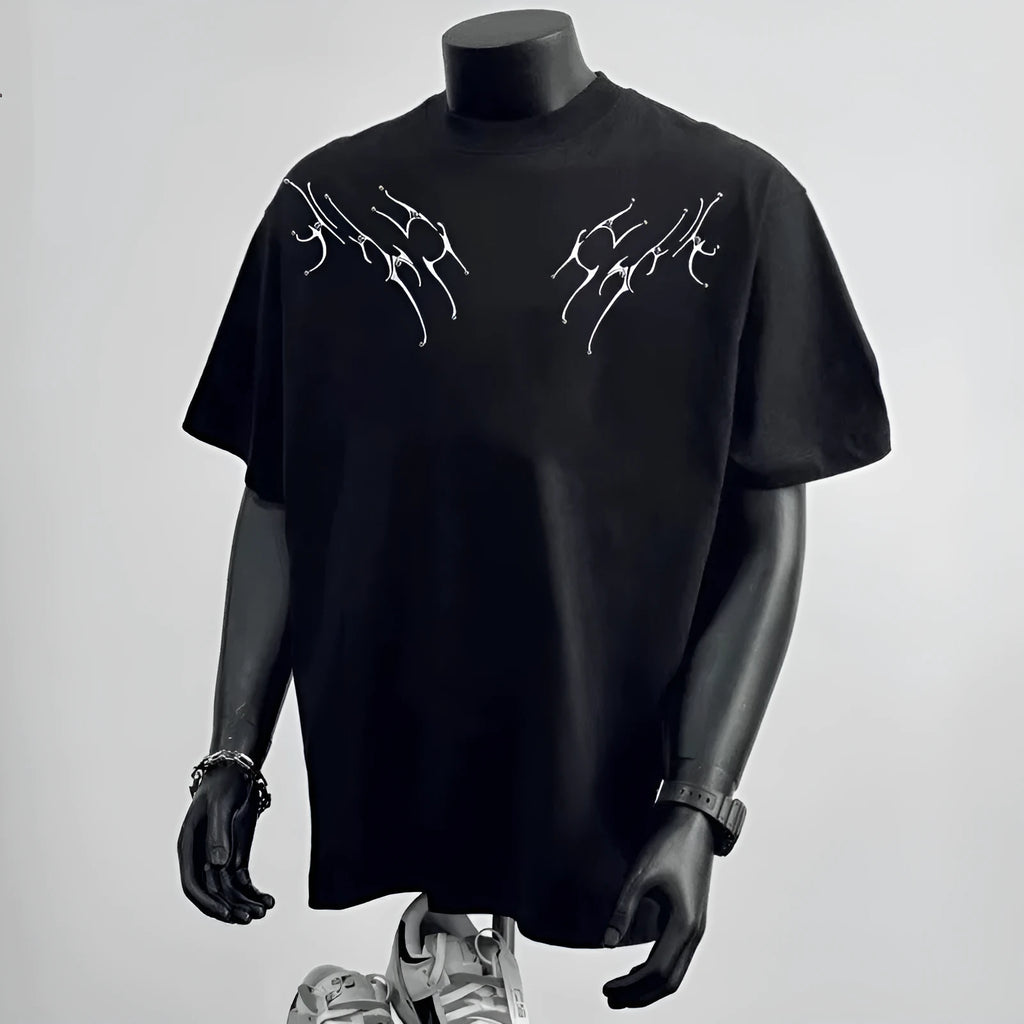 Men's loose fit pure cotton short sleeve shirt in white and black colours