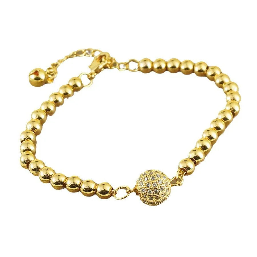 Copper bracelet with zircon stones in Arabic style design featuring heart shape details