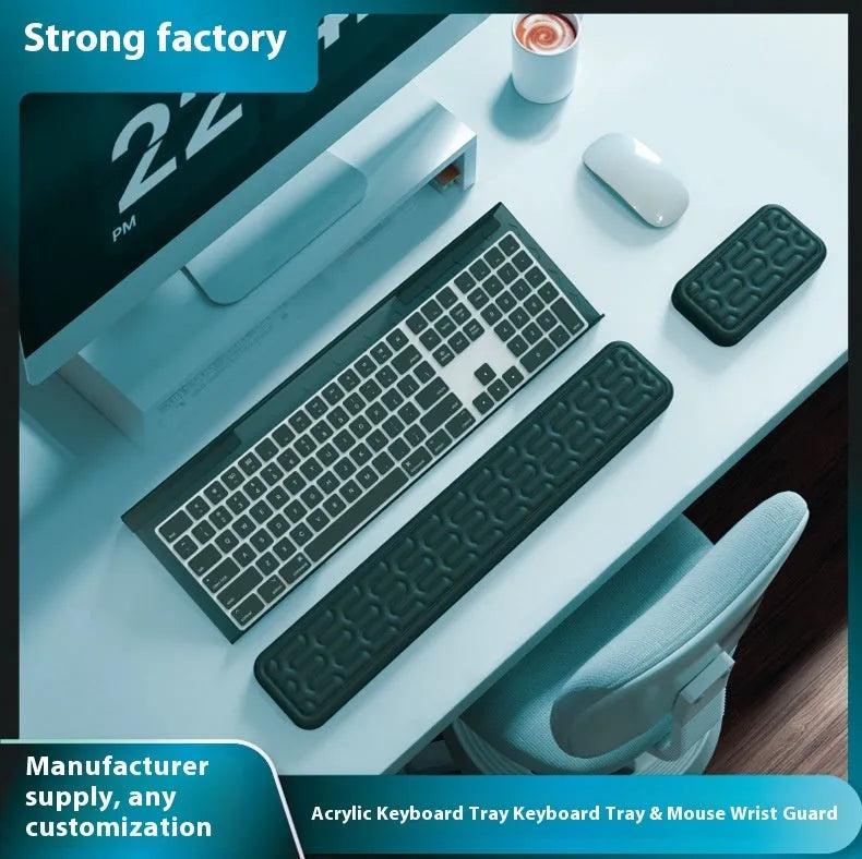 Double sided memory foam wrist pad with anti-slip resin base in multiple colour options