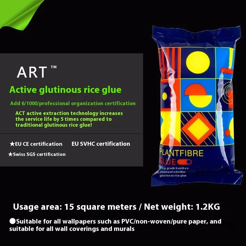 Three rolls of glutinous rice wallpaper glue, model Glue E, on a white background.