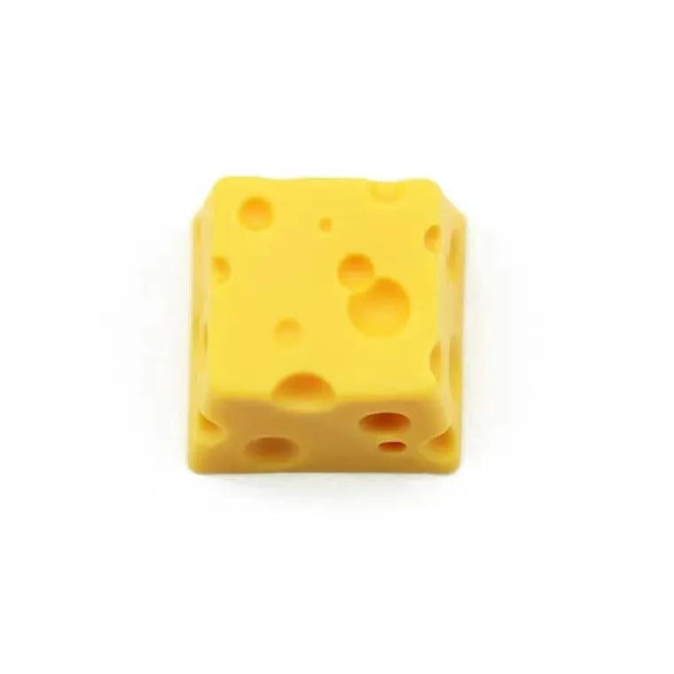 Yellow resin cheese wedge key cap for mechanical keyboard customisation with MX stem