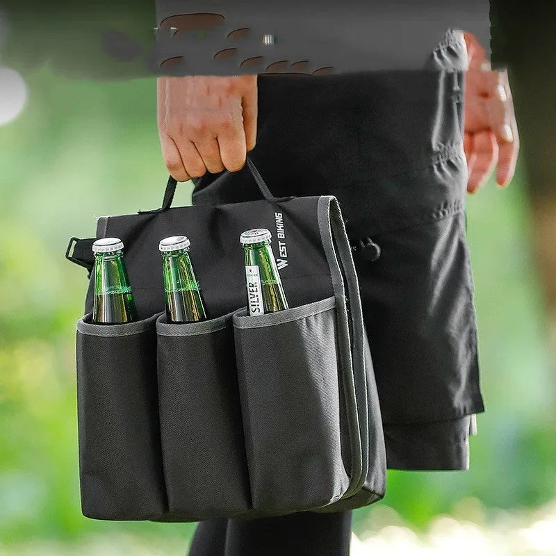 Black and orange bicycle double-sided beverage shelf bag with 2L capacity