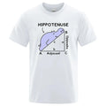 Loose fit cotton T-shirt with a humorous Hippotenuse Opposite Adjacent maths print in multiple colours.