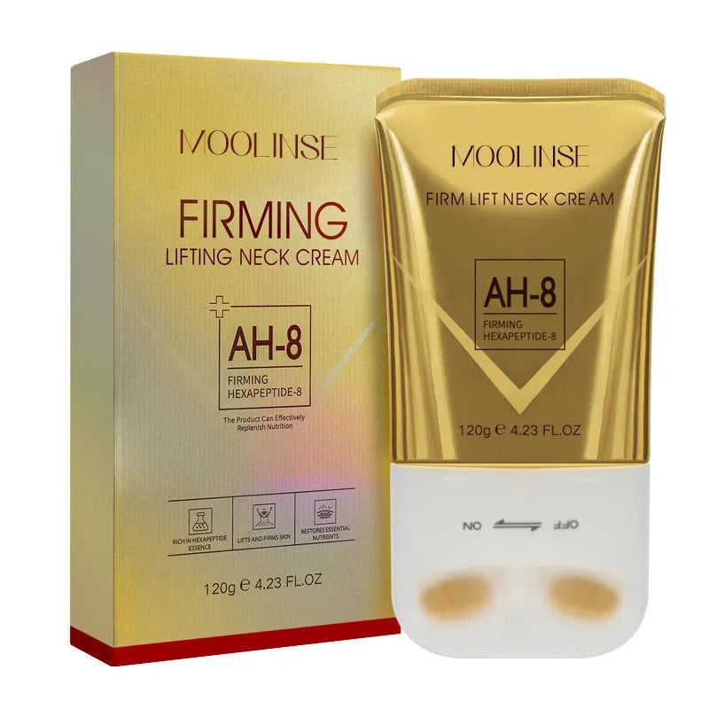Neck moisturising cream jar with massage applicator for dry skin