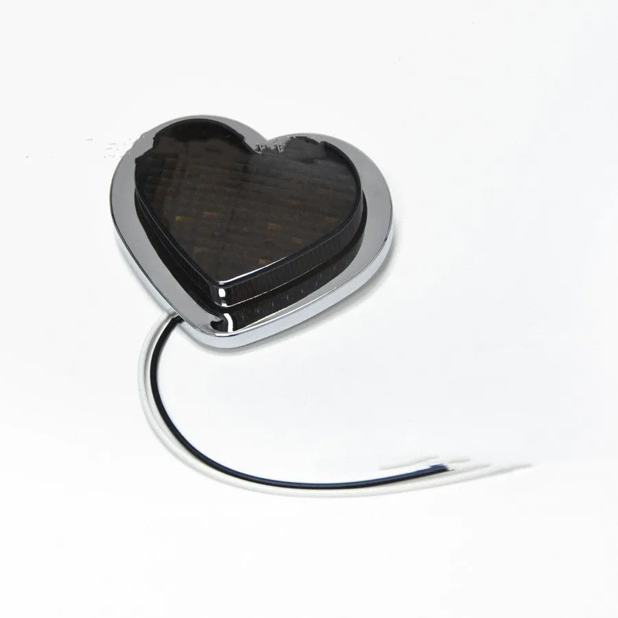 Heart-shaped 12V LED car sidelight for fender mounting in multiple colour options