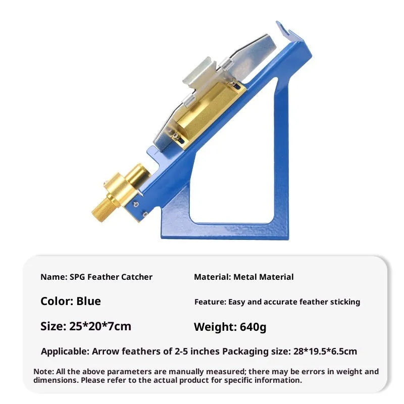 SPG Metal Stick Arrow Bonder fletching jig in stainless steel, blue or silver colour options