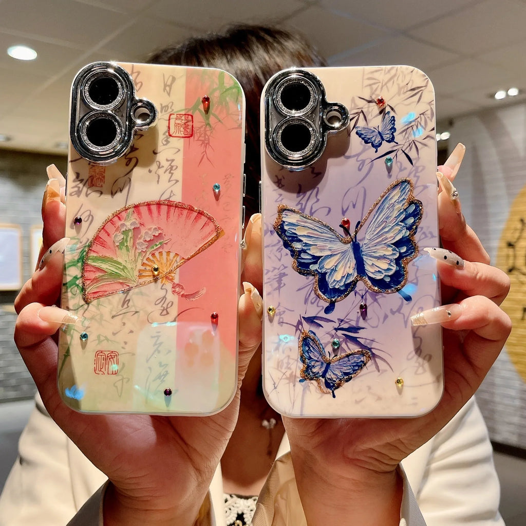 IMD anti-fall phone case for iPhone 13 in creative simple style full-wrap protective cover