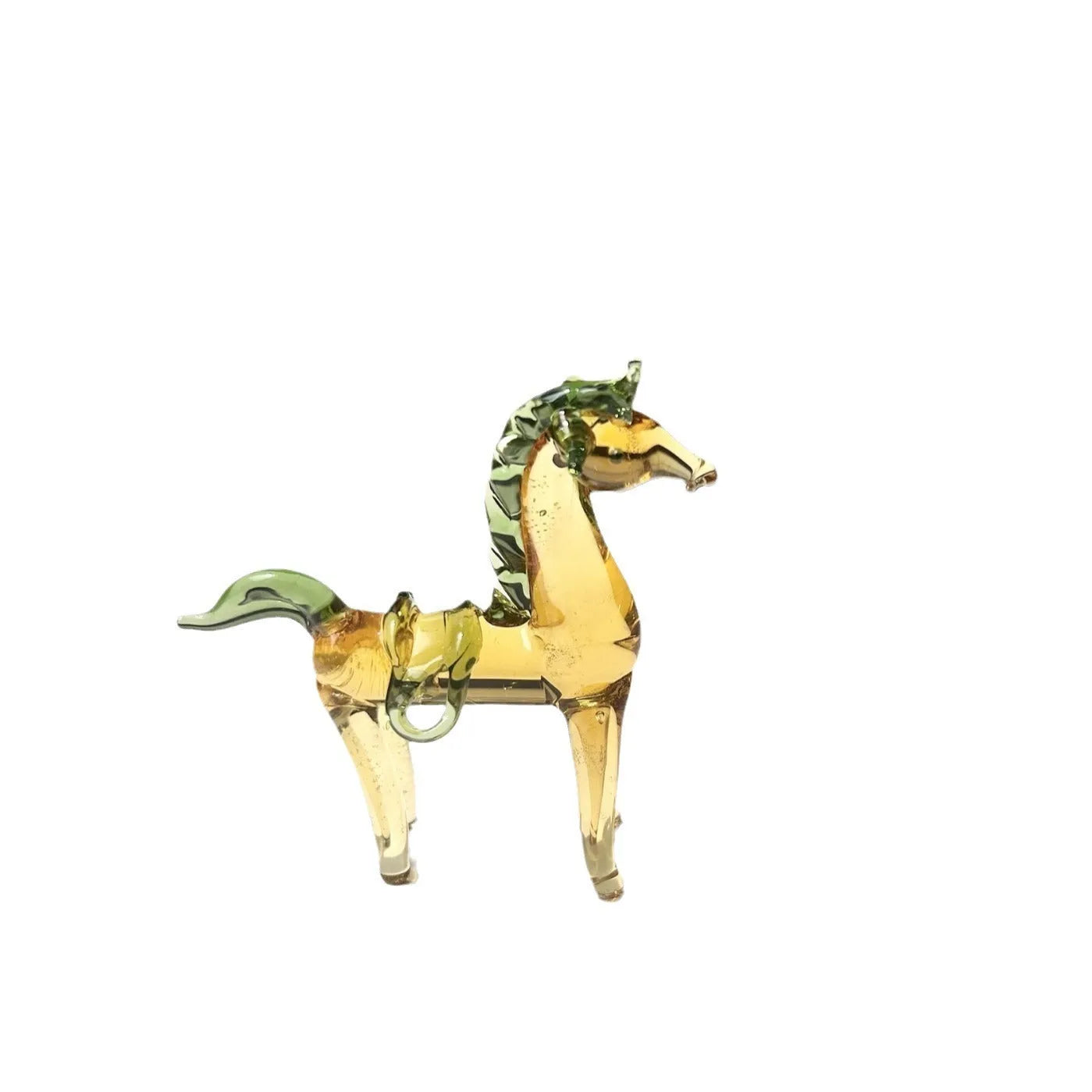 Modern coloured glaze horse ornament for desk decorations in white or brown