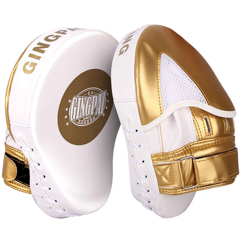 Vertical Sanda baffle target for boxing training in gold or green PU leather