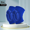 Black and blue dance kneepads with thick sponge padding for volleyball and sports protection