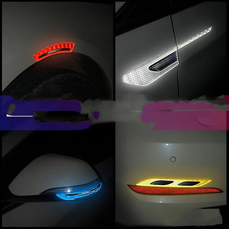 Reflective blue car bumper safety tape strip measuring 17mm width