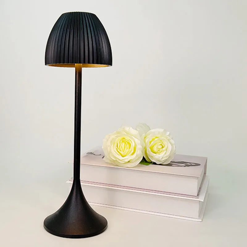 INS pattern dimmable small night lamp in thin round bottom black or white colour