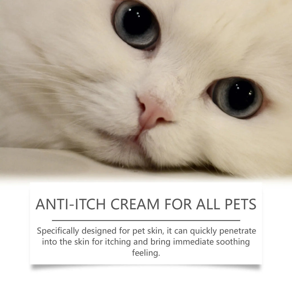 Pet itch relieving cream for cats 60g tube with tea tree oil and aloe vera