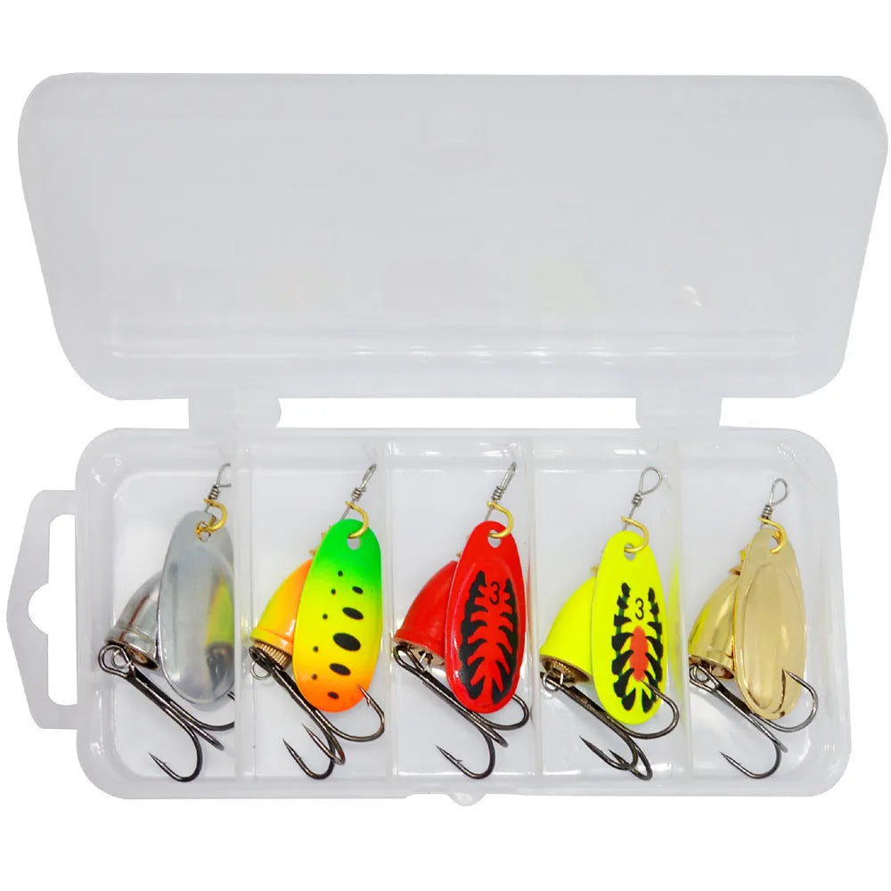 R composite rotating sequins copper bell metal fishing lure in seven colour options including rose gold and yellow green